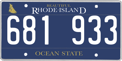 RI license plate 681933