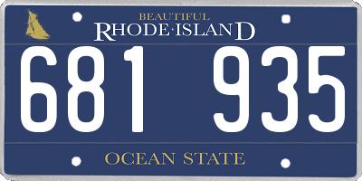 RI license plate 681935