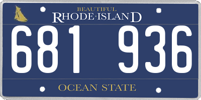 RI license plate 681936