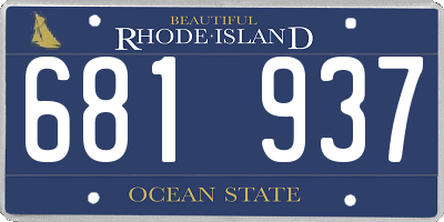 RI license plate 681937
