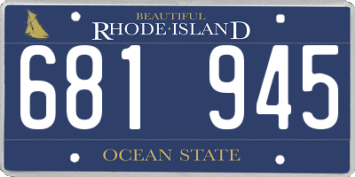 RI license plate 681945