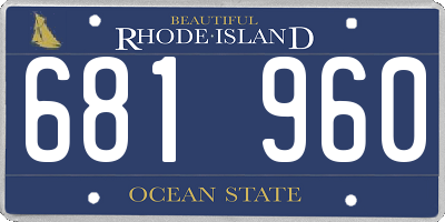 RI license plate 681960