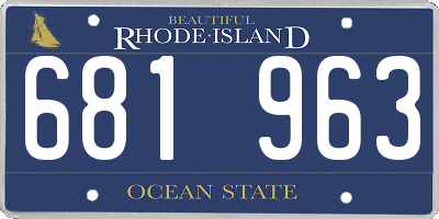 RI license plate 681963