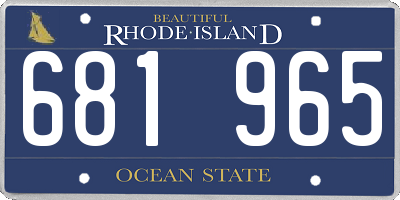 RI license plate 681965