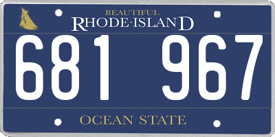 RI license plate 681967