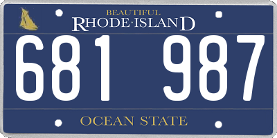RI license plate 681987