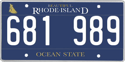 RI license plate 681989