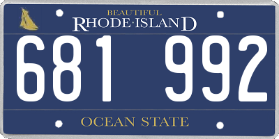 RI license plate 681992
