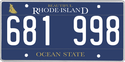 RI license plate 681998