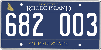 RI license plate 682003