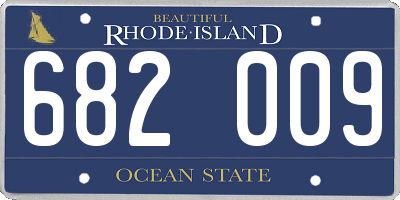 RI license plate 682009
