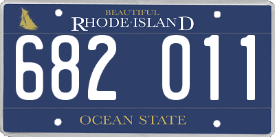 RI license plate 682011