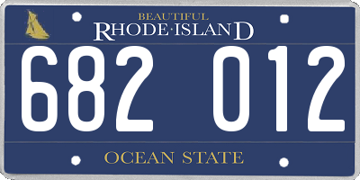 RI license plate 682012