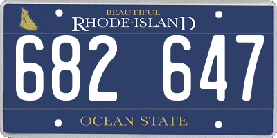 RI license plate 682647