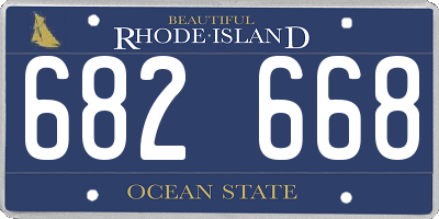 RI license plate 682668