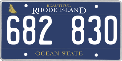 RI license plate 682830