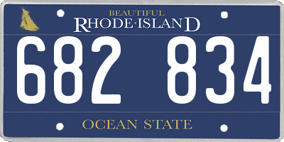 RI license plate 682834