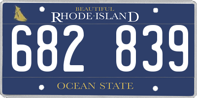 RI license plate 682839