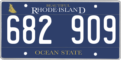 RI license plate 682909