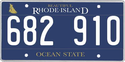RI license plate 682910