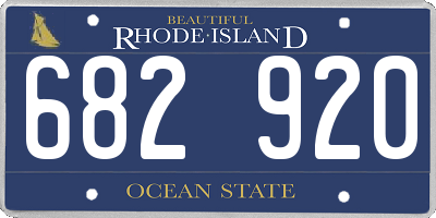RI license plate 682920