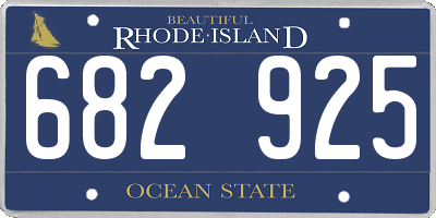 RI license plate 682925