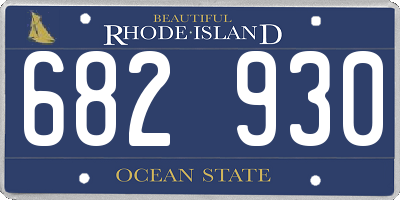 RI license plate 682930
