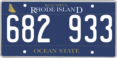 RI license plate 682933