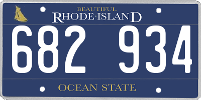 RI license plate 682934
