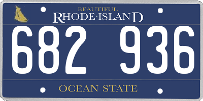 RI license plate 682936