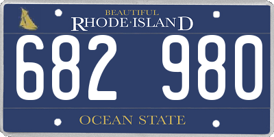 RI license plate 682980