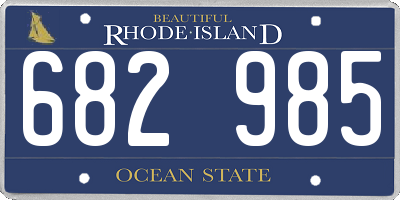 RI license plate 682985