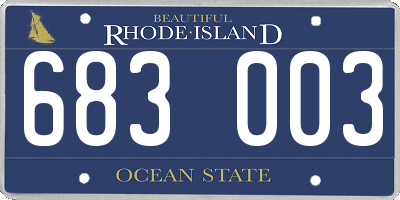 RI license plate 683003