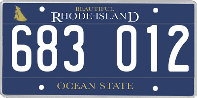 RI license plate 683012