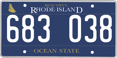RI license plate 683038