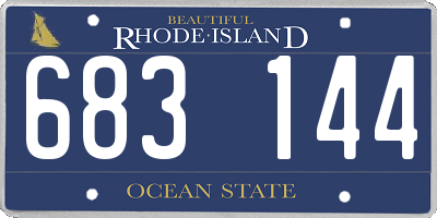 RI license plate 683144
