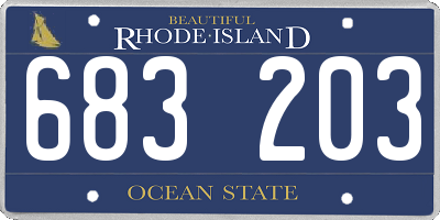 RI license plate 683203