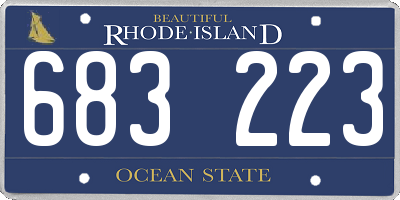 RI license plate 683223