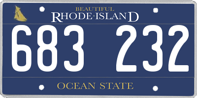 RI license plate 683232