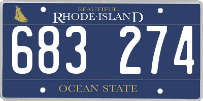 RI license plate 683274