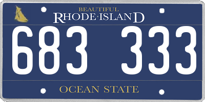 RI license plate 683333