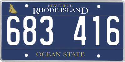 RI license plate 683416