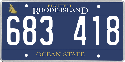 RI license plate 683418