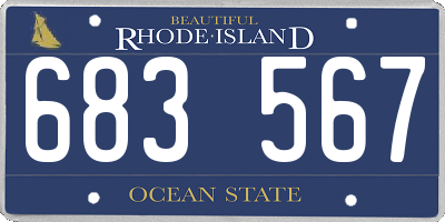 RI license plate 683567