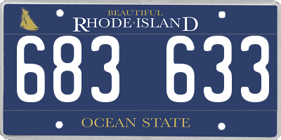 RI license plate 683633