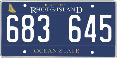 RI license plate 683645