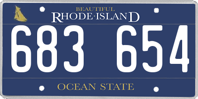RI license plate 683654