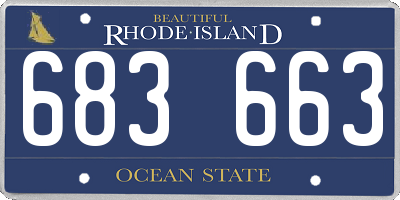 RI license plate 683663