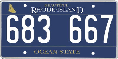 RI license plate 683667