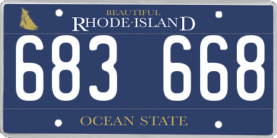RI license plate 683668